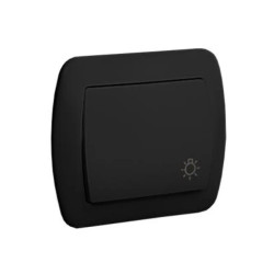 Simon Akord Przycisk światło 10AX, 250V, zaciski śrubowe czarny AS1/49