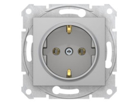 SEDNA Gniazdo pojedyncze z uziemieniem schuko aluminium SDN3000560 SCHNEIDER ELECTRIC