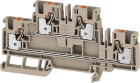Multi level terminal block, push-in connection, 0.14-6.0 mm², 4 pole, 32 A, 8 kV, dark beige, 2539970000