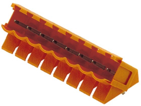 Pin header, 22 pole, pitch 5.08 mm, angled, orange, 1605730000