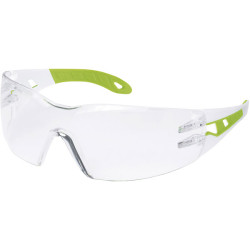 uvex 9192.725 pheos s Narrow Safety Spectacles - White/Green Frames - Clear Lens