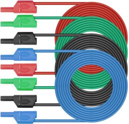 Zestaw 4szt. przewodów banan - banan długość 105cm 18AWG