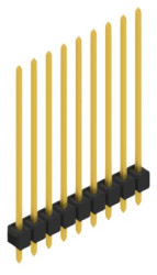 Pin header, 9 pole, pitch 2.54 mm, straight, black, 10048984