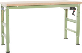 Stół warsztatowy PROFI Ergo K z płytą wielowarstwową, szer. X gł. X wys. = 1750 x 700 x 740-1040 mm Manuflex WP8024.6011