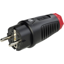 PCE 0522-sr Safety Plug IP54 Solid Rubber Thermoplastic 250V Black