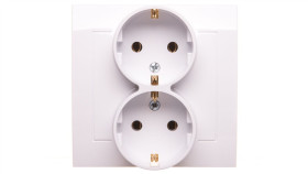 Kier Gniazdo Podwójne B/U Schuko Białe Gp-2Ws/00