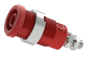 Gniazdo bananowe Żeński Wtykowa Czerwony 25A Electro PJP