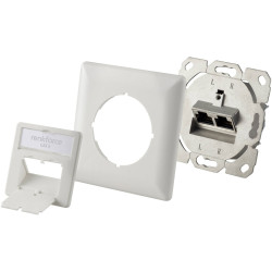 Renkforce RF-4393024 Network outlet Flush mount CAT 6 2 ports Pure white