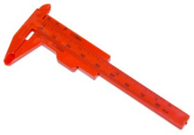 Suwmiarka plastikowa MINI 0-80mm czerwona narzędzie do pomiaru
