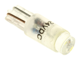 Lampka kontrolna Biały 24V ac/dc Klin LED średnica 5.75mm długość 16.75mm