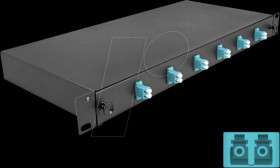 66998 19" FO splice box, 6x LC duplex OM3, 1RU