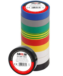 Taśma izolacyjna 20m PVC multikolor wodoodporna 19mm 10SZT.