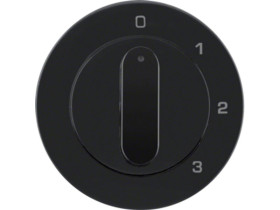 BERKER R.1/R.3 Płytka czołowa z pokrętłem do wyłącznika 3-pozycyjnego z pozycją "0" czarny połysk 1096204500 HAGER