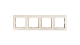 Simon 54 Premium Ramka Poczwórna Kremowa Dr4/41