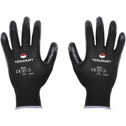 Toolcraft TO-5621532 Protective Glove Polyester Nitrile Size 9 EN 388 CAT II