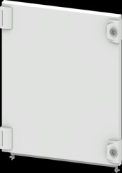 Compartment door, rectangular, sheet steel, (W x H x D) 400 x 500 x 25 mm, light gray, for built-in installation devices, 8PQ205