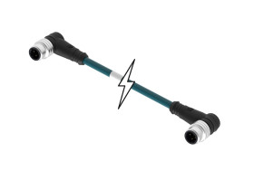 Kabel przemysłowy konfekcjonowany ze złączem Złącze M12 liczba rdzeni 4 długość 1m Rodzaj A Męskie Złącze B Złącze M12