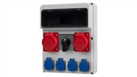 Rozdzielnica Femo 13M - Gniazda 2X16a 5P, 4X230v, L/P(32A) /13 Modułów/