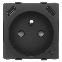 Gniazdko elektryczne z watomierzem - sterowanie WiFi + Bluetooth - 2xUSB-C 20W - czarny - Tawoia Glass