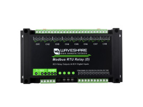 Waveshare Industrial Modbus RTU 8-ch Relay Module (D) With Digital Input and RS485 Interface, Multi Isolation Protection Circuit