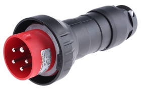 Wzmocnione złącze zasilania 32A Wtyczka 415 V 3P + N + E Męski Eaton Czarny Montaż na kablu, IP66