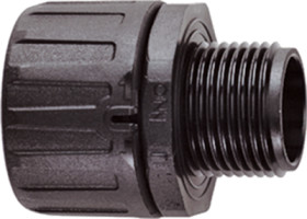 Straight hose screw fitting, M40, 34 mm, PA, IP66, black, (L) 53 mm, 166-21028