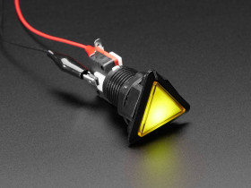 LED Illuminated Triangle Pushbutton A.K.A 1960s Sci-Fi Buttons (Yellow)