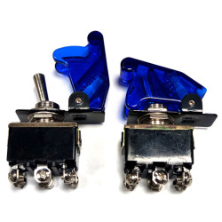 przełącznik dźwigniowy "lotniczy", DPDT, ON-ON niebieski