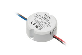 Zasilacz LED puszkowy 12V,15W, input 220-240VAC, IP20, wym.fi55 x 21mm z przewodami 100mm