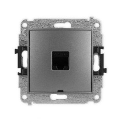 ICON Mechanizm gniazda komputerowego pojedynczego 1xRJ45, kat. 6, 8-stykowy, bez pola opisowego grafitowy 11IGKBO-3