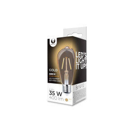 Żarówka LED filament 4W E27 ST64 400lm 2,2K złota RTV0100009 T-90706 Forever Light