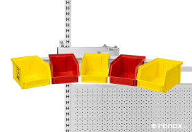 Listwa na kontenerki ergonomiczna zawieszana na ramie perforowanej