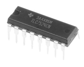 DAC 8 bit Texas Instruments 1 Otwór przelotowy 10 Msps 16-pinowy Równoległy PDIP