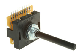 Przełącznik obrotowy, SP10T, 500 mA przy 250 V AC, 250V ac/dc, 10-położeniowy, APEM