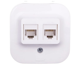 FORIX Gniazdo komputerowe podwójne RJ45 kat.5e UTP białe 782428