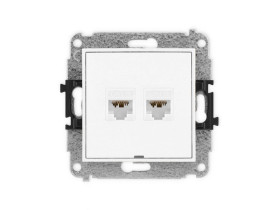 MINI Gniazdo komputerowe podwójne 2xRJ45 kat.6A 8-stykowy bez p.opis. biały MGKBO-8 KARLIK