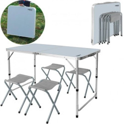 Zestaw biwakowy (stół + 4 krzesła) składany w walizkę NEO 63-159