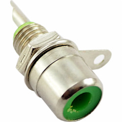 Gniazdo RCA cinch zielone przykręcane lutowane 6mm