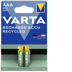 Varta 56813101402 Recycled AAA Battery NiMH 800mAh 1.2V 2pc Ready-to-Use