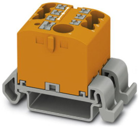 Distribution block, push-in connection, 0.14-4.0 mm², 7 pole, 24 A, 8 kV, orange, 3273216