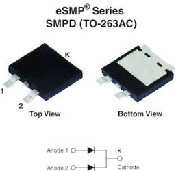 V30D45C Dual Low-Voltage TMBS&#174; (Trench MOS Barrier Schottky) Rectifier Ultra Low VF = 0.30 V at IF = 5.0 A
