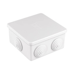 Puszka n/t hermetyczna PI z dławikami, pokrywa na zatrzask IP44 biała 80x80 31.188
