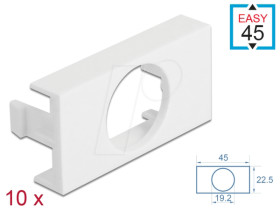 81314 Easy 45 module cover hole dia. 19.2 mm, 45 x 22.5 mm, 10 pieces,