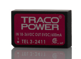 Przetwornica DC-DC, 3W, Uwe 18 → 36 V DC, Uwy 5V dc, Iwy 600mA, TRACOPOWER