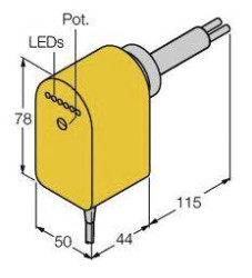 Turck 6870725 Czujnik zanurzeniowy FCS-HA2P-VRX/24VDC/AL115 6M, 19.2 - 28.8 V/DC, 1 szt.
