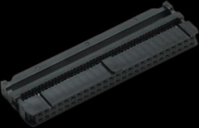 Socket header, 20 pole, pitch 2.54 mm, straight, black, 10120114