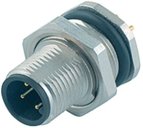 Panel plug, M12, 12 pole, THT, screw locking, straight, 86 0631 1100 00012