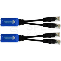 Splitter P-POE2 RJ45 kat.5e do zasilania 2 kamer IP PoE za pomocą skrętki LAN (2x RJ45 <-> 1x RJ45) Pulsar