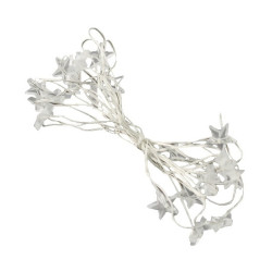 Lampki choinkowe LED na baterie - białe zimne gwiazdki - 20szt.