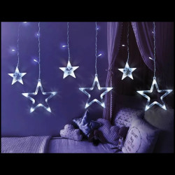 Lampki choinkowe 138 LED kurtyna gwiazdki zimne białe program / Lx ML48Z